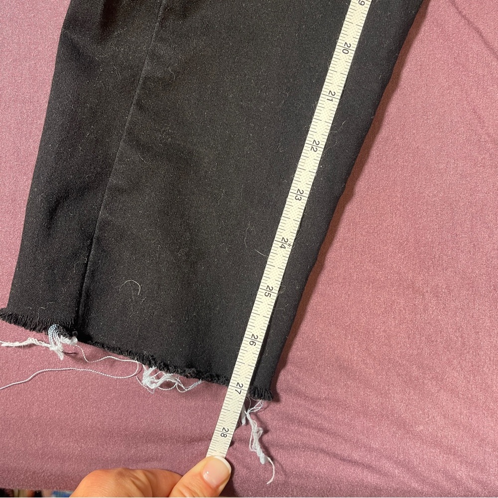 Paige Peg Skinny - Black Skinny Jeans Raw Hem - Size 25 - Picture 3 of 8